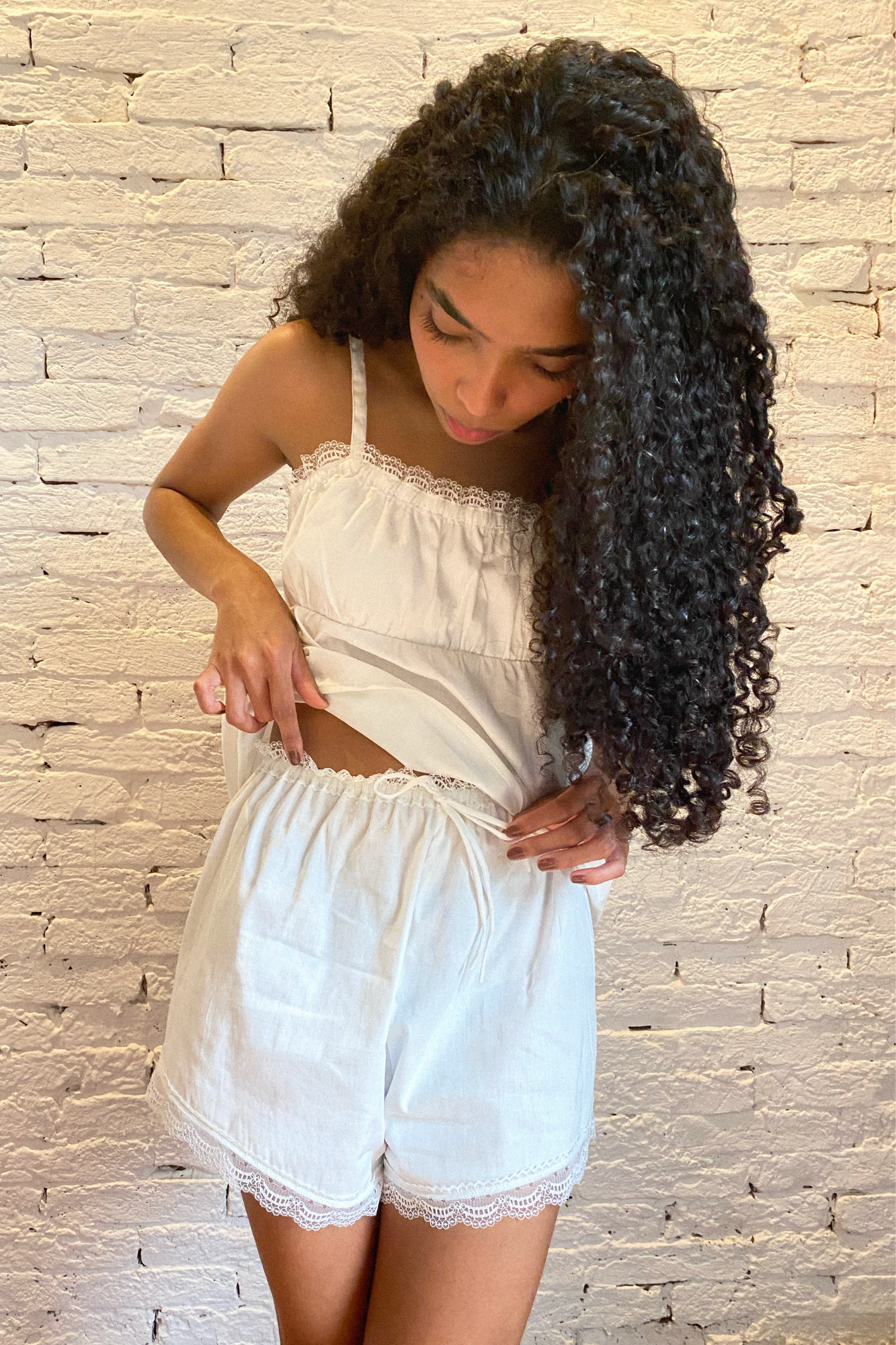 Shorts com Renda em Tricoline Personalizável