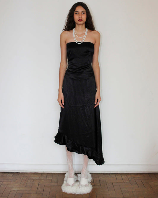 Vestido Longo Com Babados