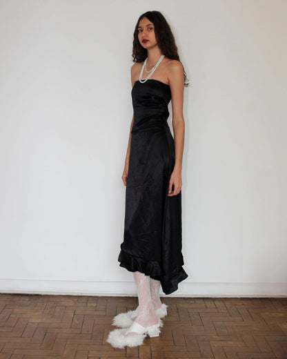 Vestido Longo Com Babados